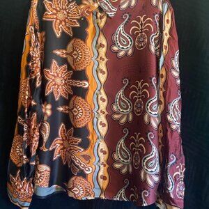 FARM Rio bold printed long sleeve button up shirt